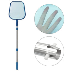 Pool Skimmer Net w/ 41' Telescopic Pole - Leaf Skimmer Mesh Rake Net