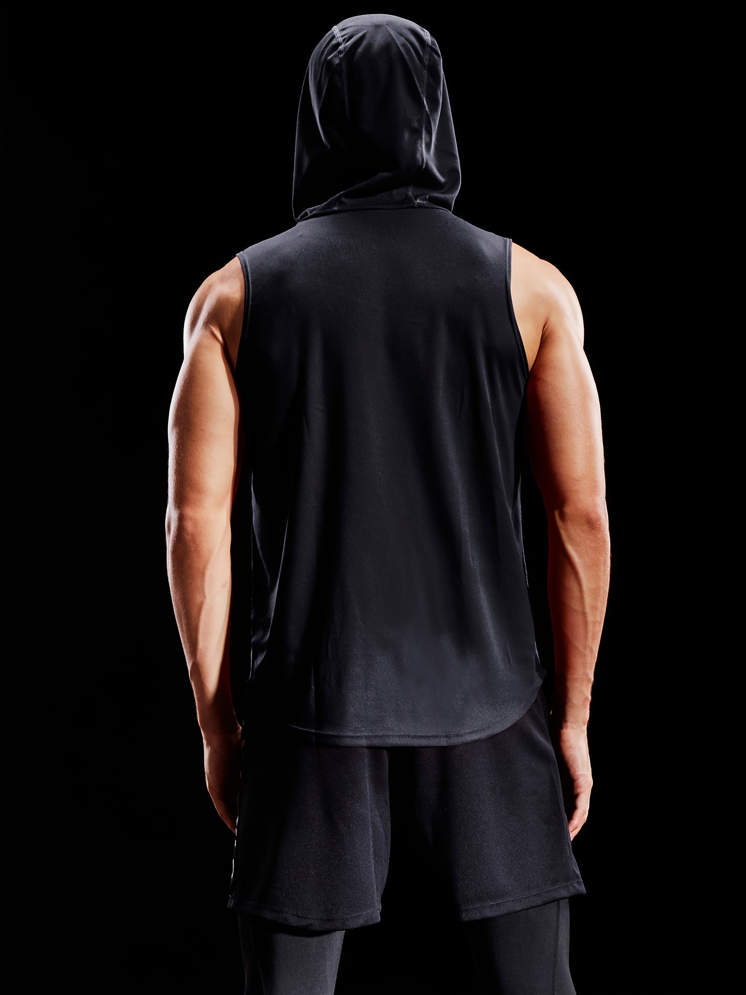 Men's Hooded Sleeveless Tank Top Quick Drying Lightweight Sports Vest