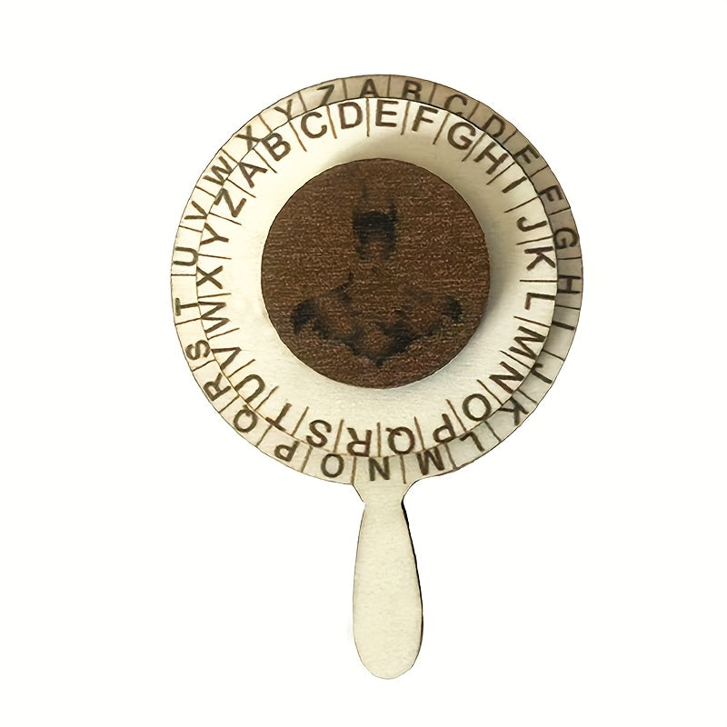 Spy Decoder Wheel Artificial Wood Letter and Number Code Hidden Message Tool