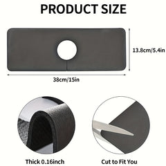 Silicone Drain Mat Kitchen Faucet Sink Splash Guard Beige Rubber