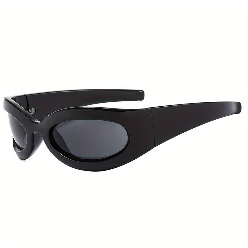 Y2K Wrap Around Sunglasses for Women Men Cyberpunk Mirrored Sports Sun Shades