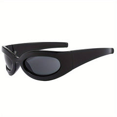 Y2K Wrap Around Sunglasses for Women Men Cyberpunk Mirrored Sports Sun Shades
