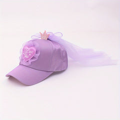 Girls Mesh Baseball Cap Princess Crown Hat