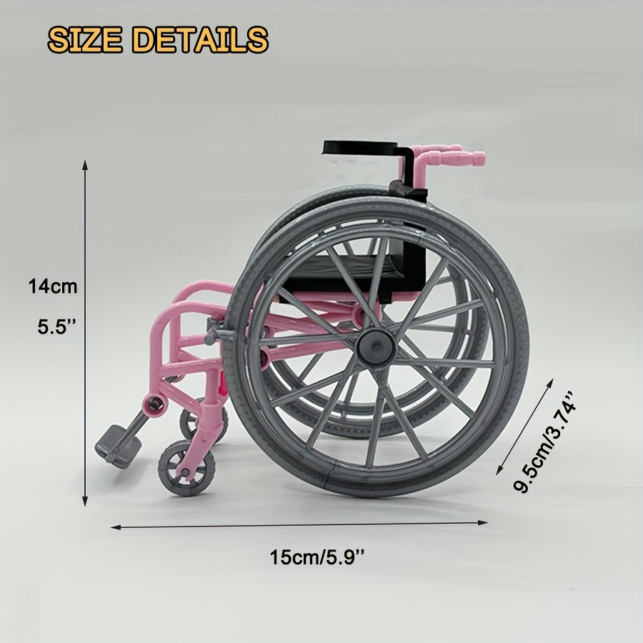 5 Inch Plastic Doll Wheelchair Toy for Doll House Gift