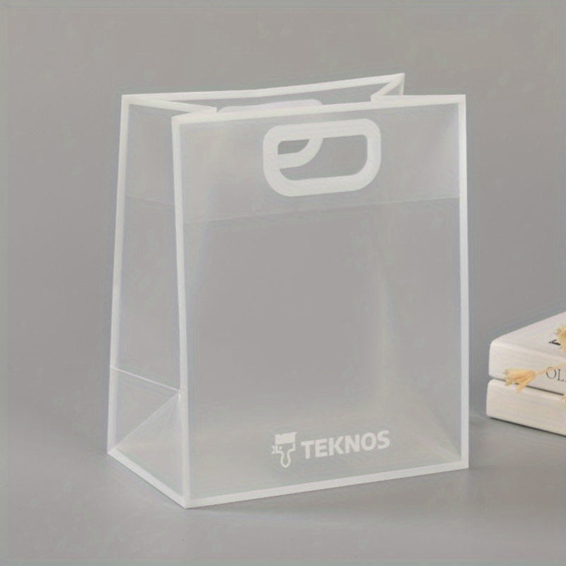 5pcs Clear Frost Tote Bags for Celebrations and Shopping