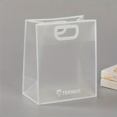 5pcs Clear Frost Tote Bags for Celebrations and Shopping