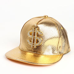 Crocodile Pattern Hat Gold Dollar Sign Hip hop Cap