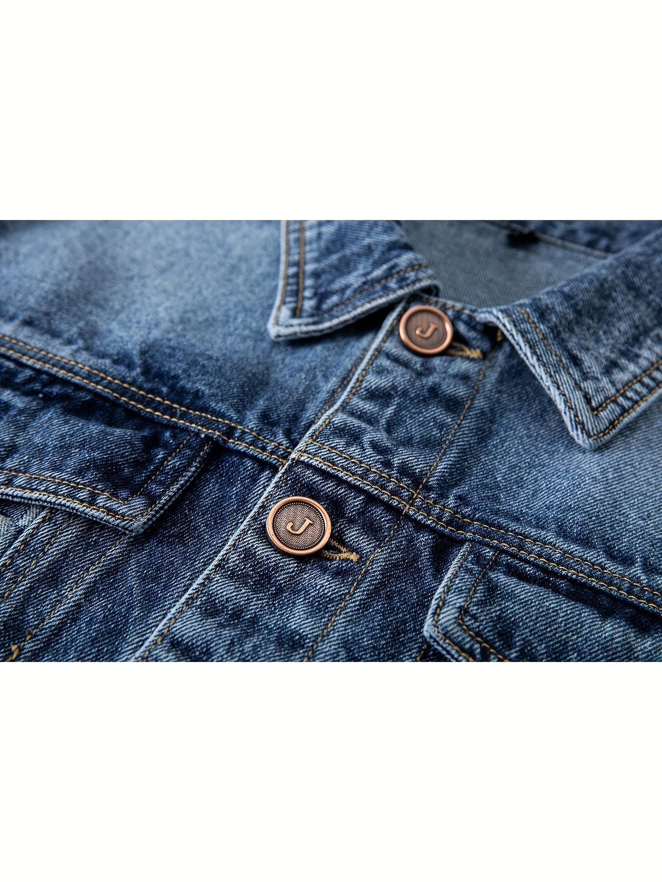 Plaid Pattern Denim Jacket Men's Casual Street Style Button Up Jacket