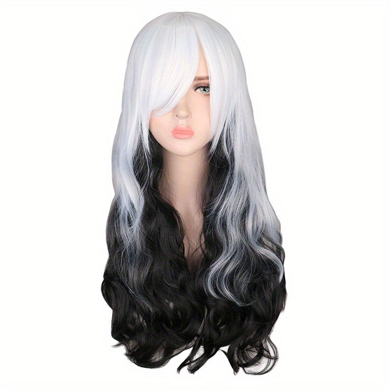 60cm Long Body Wave Hair Wig Synthetic Fiber Natural Looking for Women