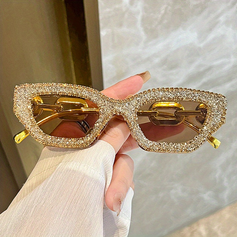 Y2K Cat Eye Sunglasses Rhinestone UV400 Sun Shades