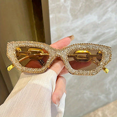 Y2K Cat Eye Sunglasses Rhinestone UV400 Sun Shades