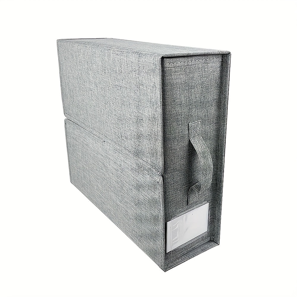 Vintage Foldable Storage Bag With Handles& Visible Window Large Capacity