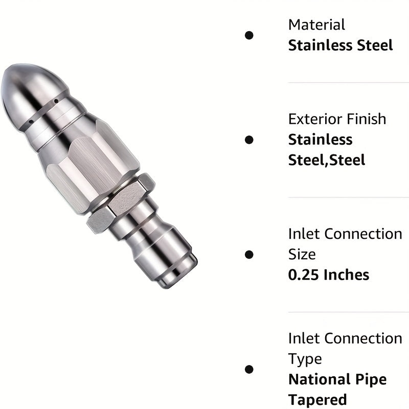 5000 PSI Sewer Jetter Nozzle for 1/4 Pressure Washer Quick Connector