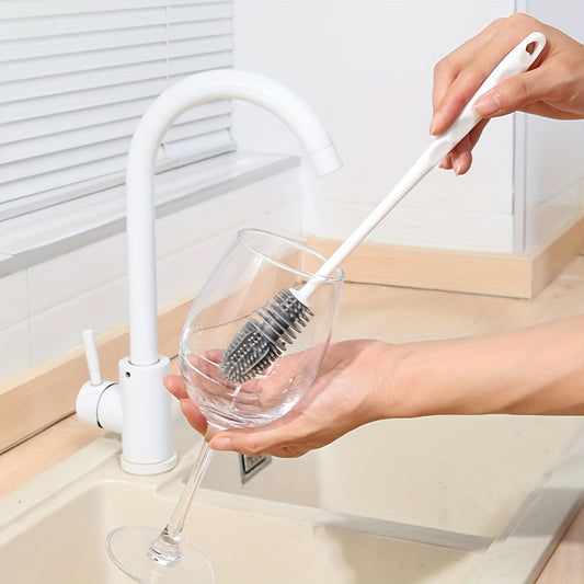 Long Handled Silicone Cup Brush for Kitchen Household Cleaning