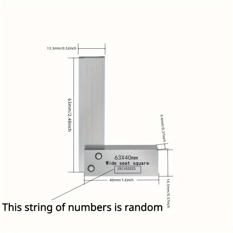 Steel Hardened Angle Ruler 90 Right Angle Set for Machinists