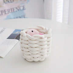 Braided Basket Cotton Rope Storage Box for Cosmetics Lipstick Keys