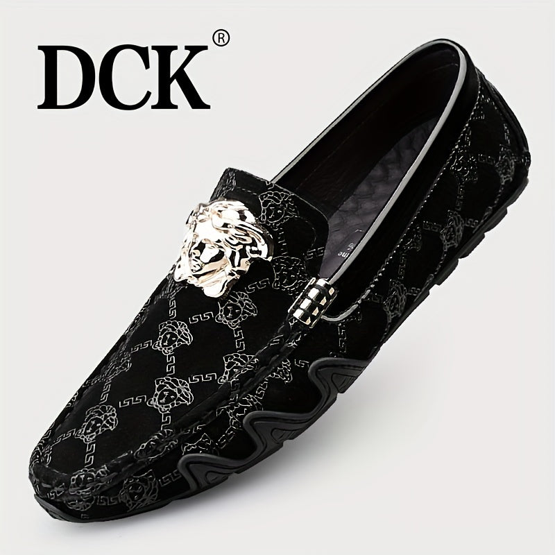 Men's Metallic Decor Moccasin Loafers