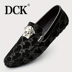 Men's Metallic Decor Moccasin Loafers