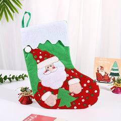 Small Santa Snowman Tape Embroidered Christmas Socks