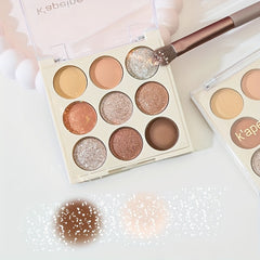 K'APEINE 9-18 Color Eyeshadow Palette Matte & Shimmery Finishes Brown Coral Pin