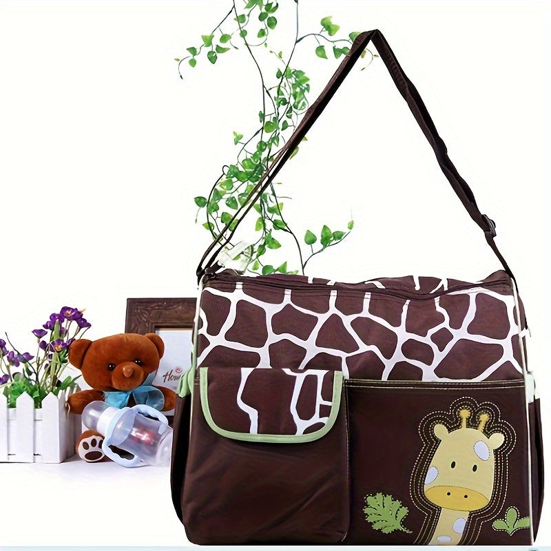 Cartoon Pattern Mommy Shoulder Bag Diaper Bag with Wet and Dry S