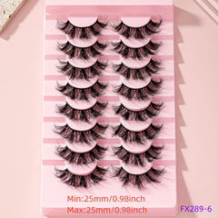 8 Pairs 25mm False Eyelashes Cat Eye Fluffy Faux Mink Lashes 9D