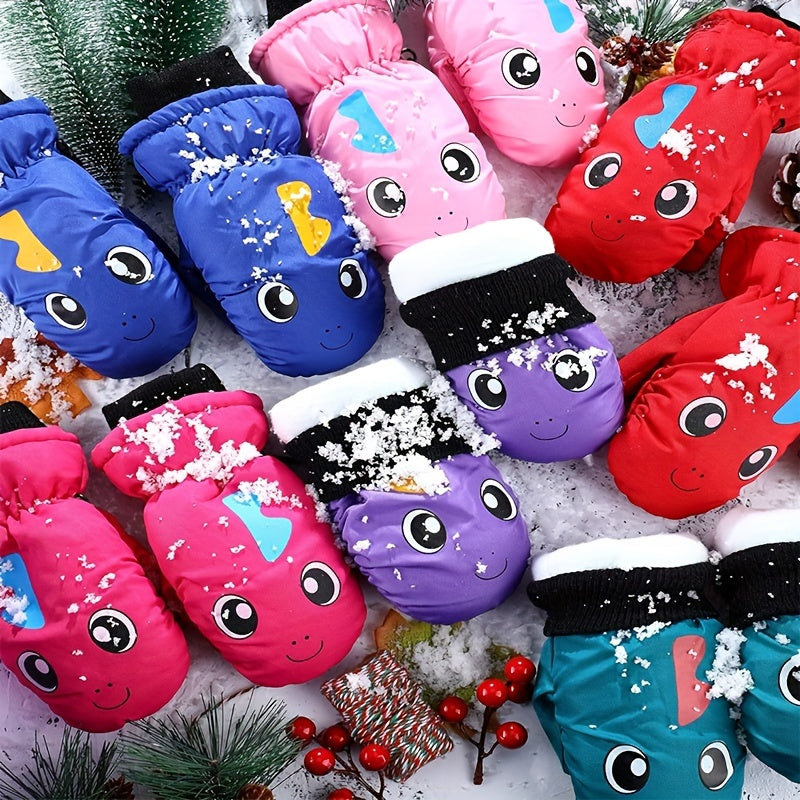 Winter Snow Mittens Waterproof Warm Ski Gloves Unisex Kids Cold Weather