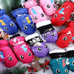 Winter Snow Mittens Waterproof Warm Ski Gloves Unisex Kids Cold Weather