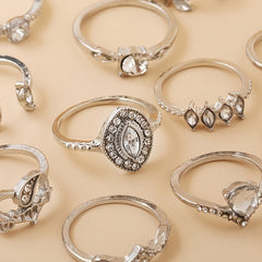 Vintage Rhinestone Stackable Ring Set for Women Girls