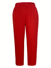  Wide Leg Trousers Elastic High Rise Stretch Pants
