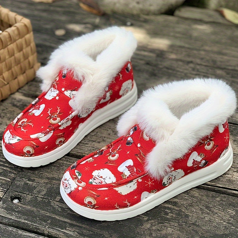 Women's Christmas Snow Boots Plush Comfort & Warmth