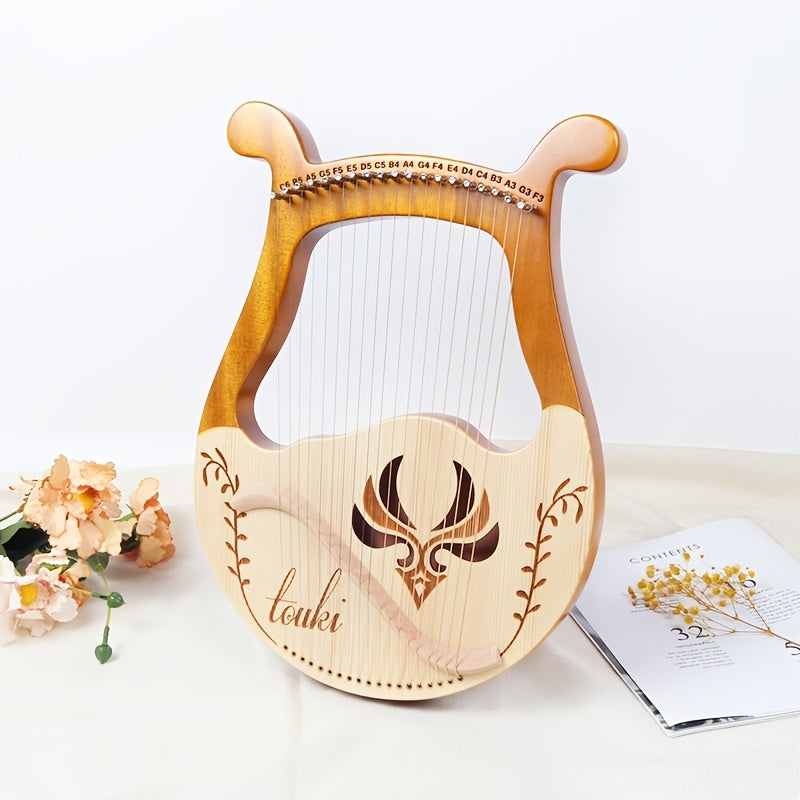 Small 19 String Beginner Lyre Harp Portable Musical Instrument