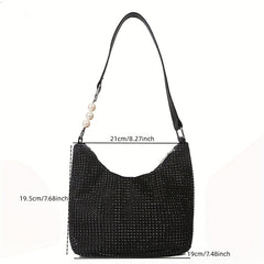 Rhinestone Crossbody Bag All Over Rhinestone Shoulder Bag Stylish Underarm Purse
