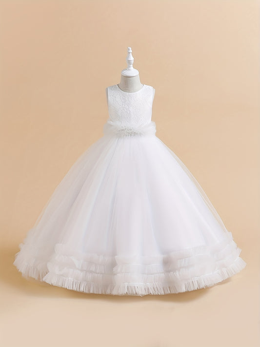 Girls Grace Tulle Stitching Formal Maxi Dress