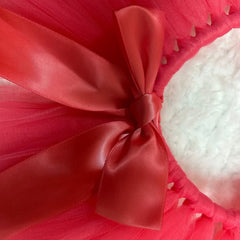 Watermelon Red Tutu Bow Skirt & Flower Headdress for Baby Girls