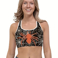  Spider Web Print Crop Tank Top