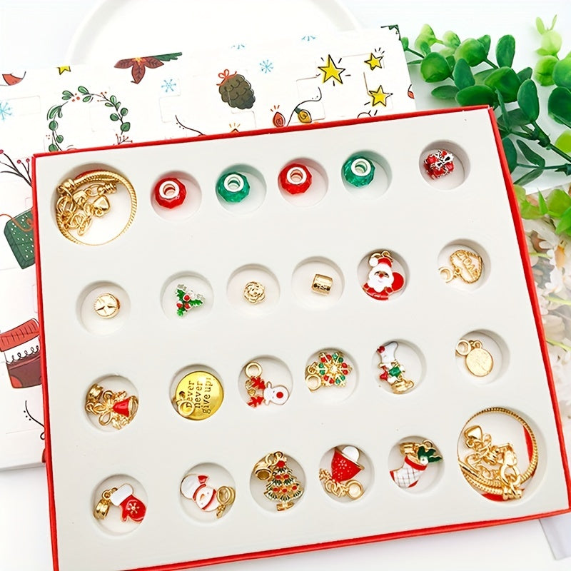 24Pcs Christmas DIY Bracelet Beads Advent Calendar