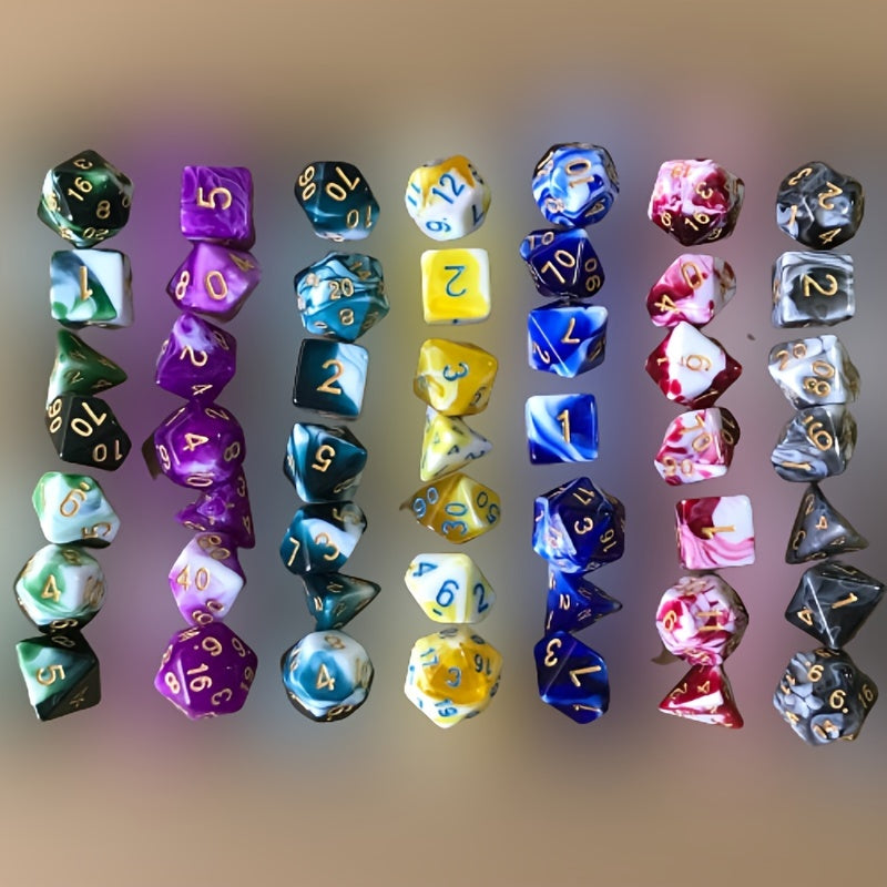 7 Double Colors Dice Sets for Table Games