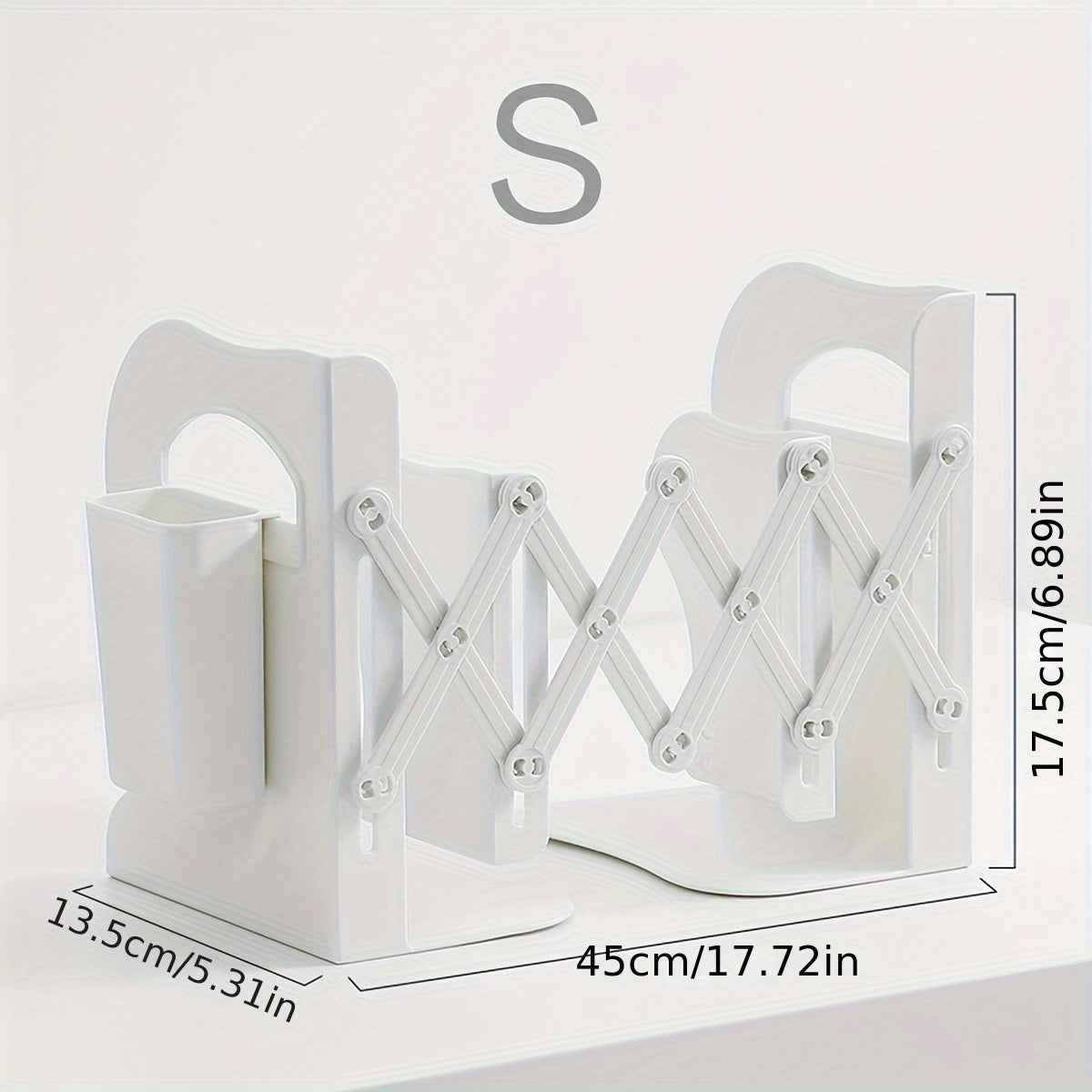 Retractable Book Stand With Pen Holder Desktop Book Storage Rack