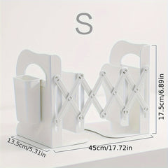 Retractable Book Stand With Pen Holder Desktop Book Storage Rack