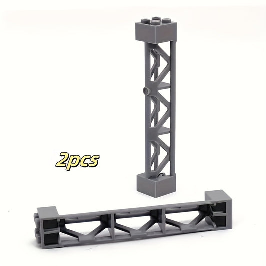 Tech Building Blocks Set with 2x10 Column Train Track Support