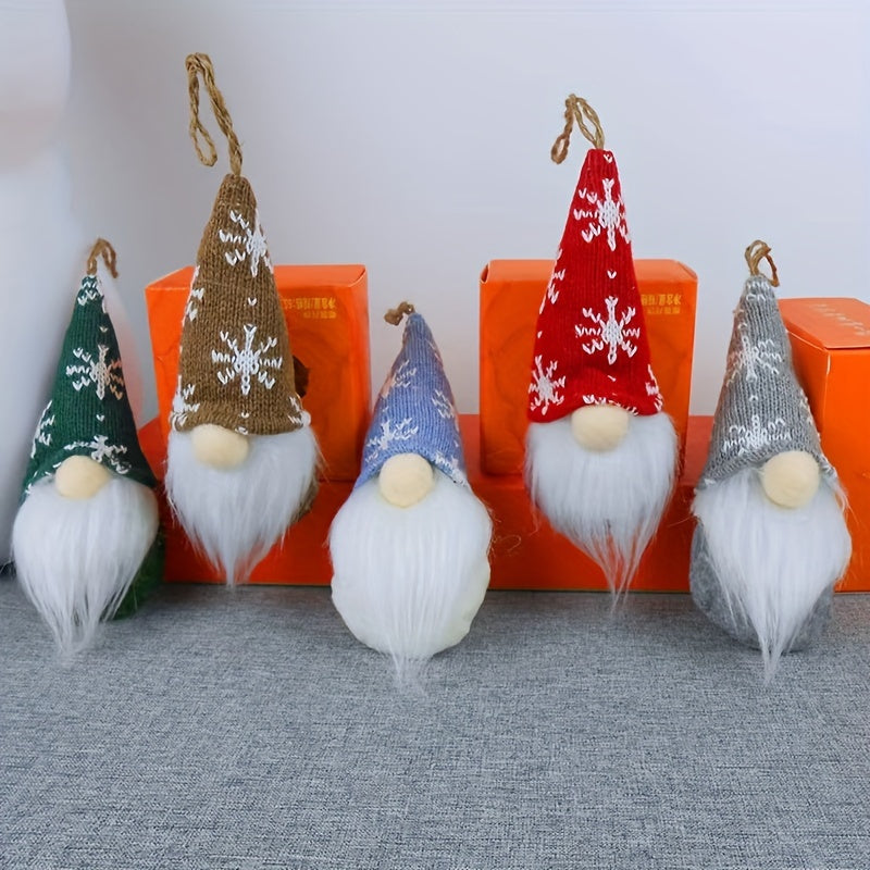 2pcs Christmas Tree Hanging Gnomes Plush Ornaments Santa Elf Decor