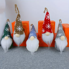 2pcs Christmas Tree Hanging Gnomes Plush Ornaments Santa Elf Decor