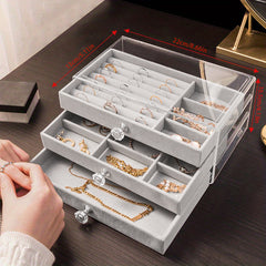 Flannelette Acrylic Jewelry Storage Box Drawer Type Jewelry Storage Box