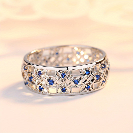 Princess Full Zircon Ring Wedding Bride Engagement Band Charm Women's Ring