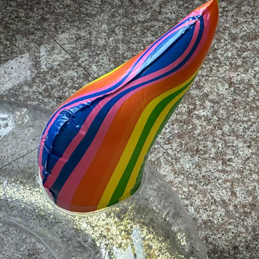 Glitter Unicorn Swimming Ring - Inflatable & Transparent