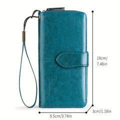 Men's Leather Long Wallet Card Holder Zipper Coin Purses Phone Handbag
