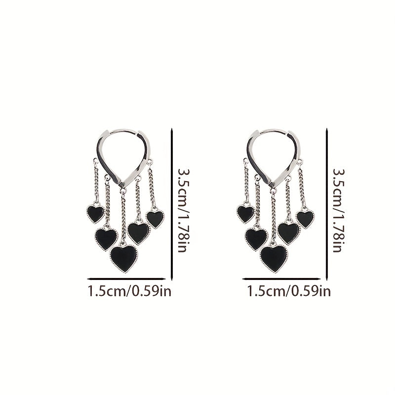 LOVE Heart Tassel Earrings For Women Girls Party Hoop Earring Jewelry
