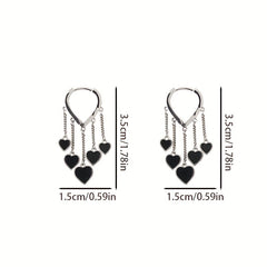 LOVE Heart Tassel Earrings For Women Girls Party Hoop Earring Jewelry