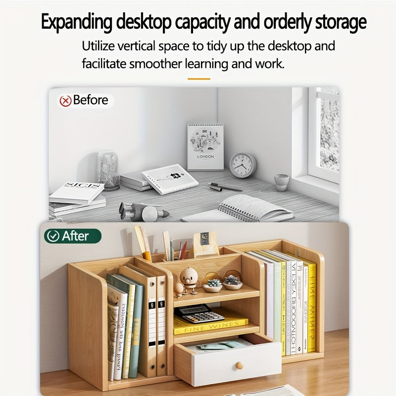 Desktop Mini Small Bookshelf File Desk Storage Shelf Bookcase